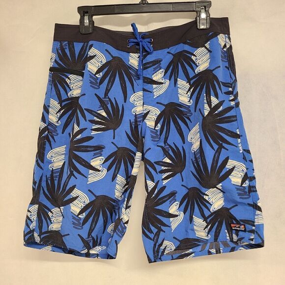 Patagonia WaveFarer Board Shorts Swim Trunks Unlined Drawstring Blue Men's Sz 32 - Picture 2 of 10